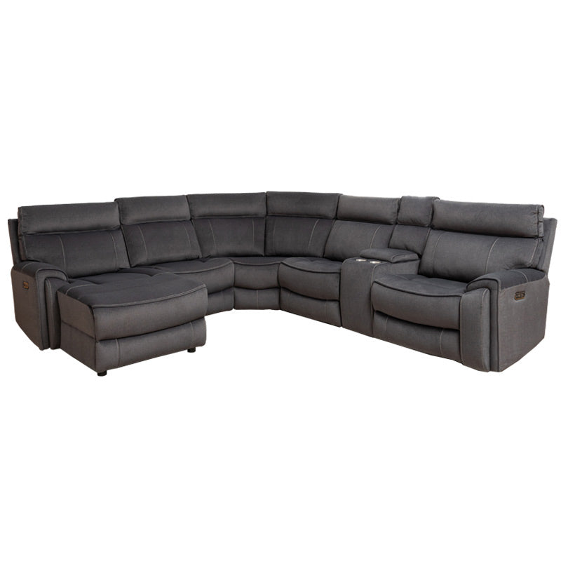 Dynasty 5 Seater Corner Fabric Lounge with LHF Chaise - Charcoal