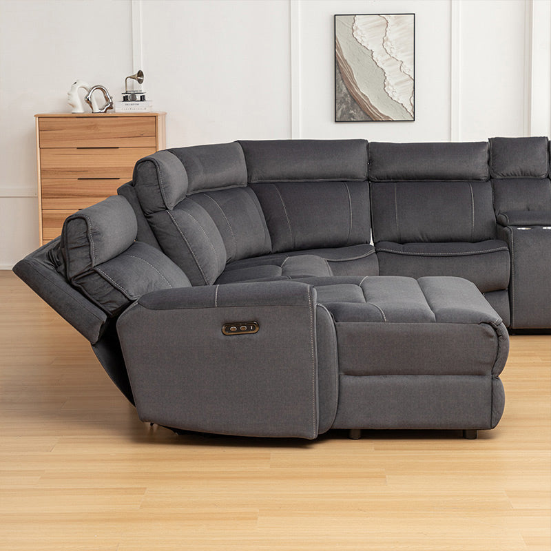 Dynasty 5 Seater Corner Fabric Lounge with LHF Chaise - Charcoal