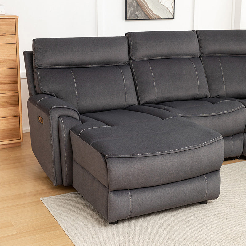 Dynasty 5 Seater Corner Fabric Lounge with LHF Chaise - Charcoal