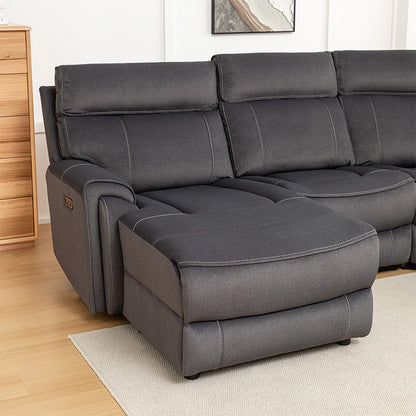 Dynasty 5 Seater Corner Fabric Lounge with LHF Chaise - Charcoal