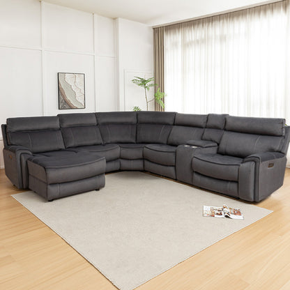 Dynasty 5 Seater Corner Fabric Lounge with LHF Chaise - Charcoal