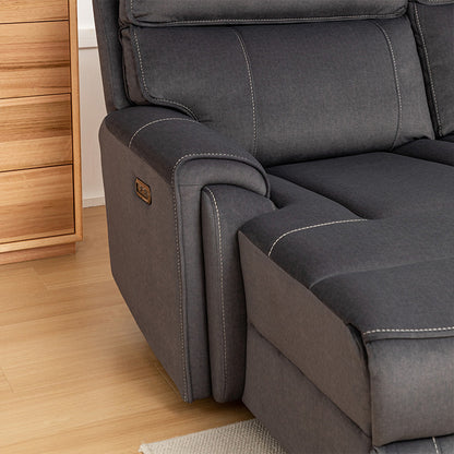 Dynasty 5 Seater Corner Fabric Lounge with LHF Chaise - Charcoal