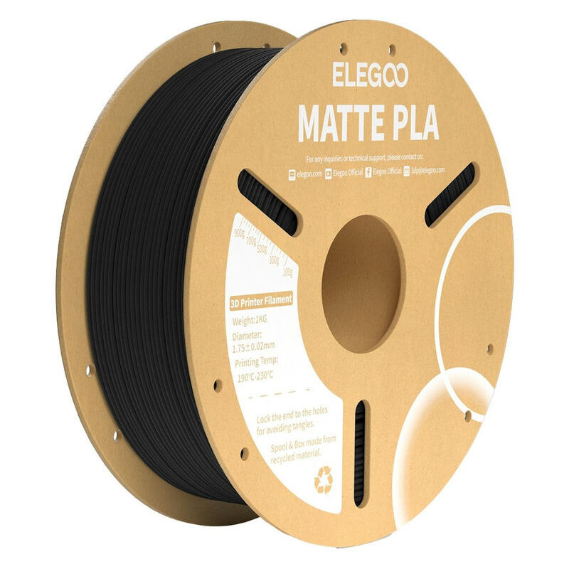 Elegoo 1kg PLA 3D Printer Filament Material - 1.75mm Diameter - Matte Black