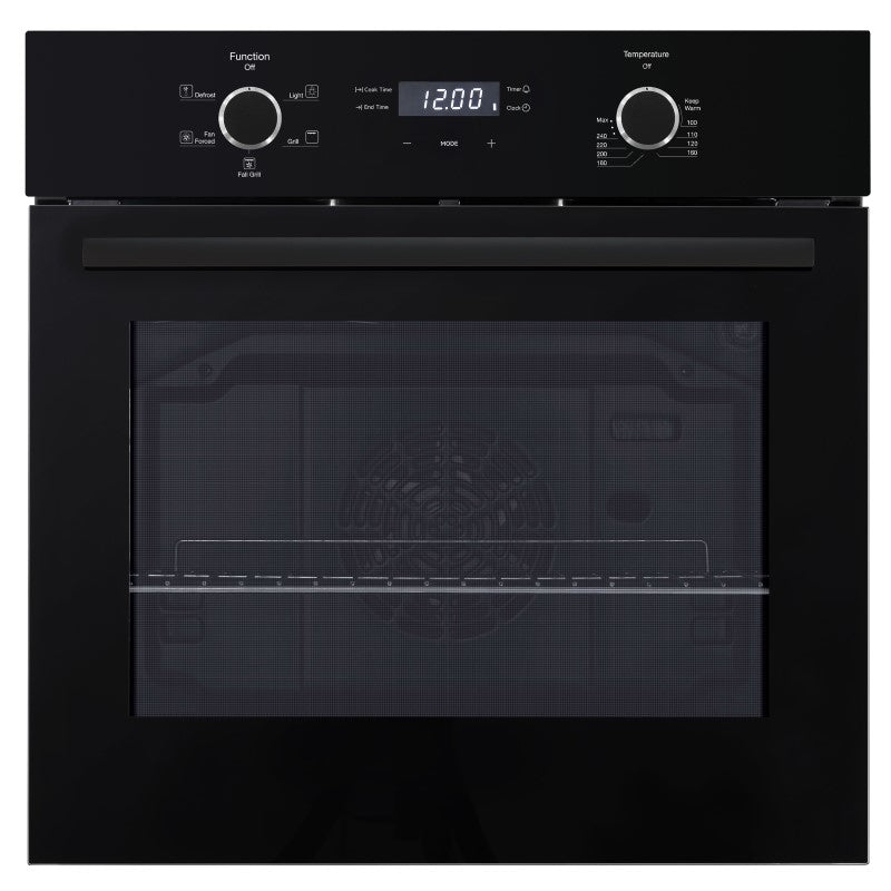 Emilia 60cm Built-In Oven with 5 Functions - Black Glass (Metro Series)