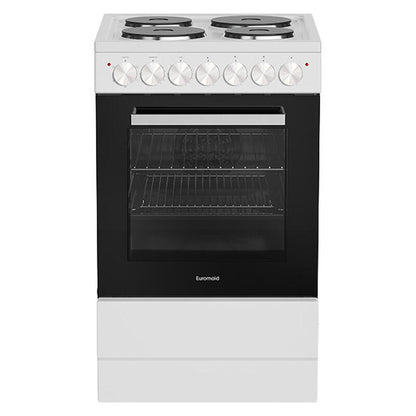 Euromaid 50cm Freestanding Oven with 4-Zone Hotplate Cooktop - White