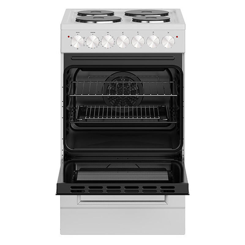 Euromaid 50cm Freestanding Oven with 4-Zone Hotplate Cooktop - White