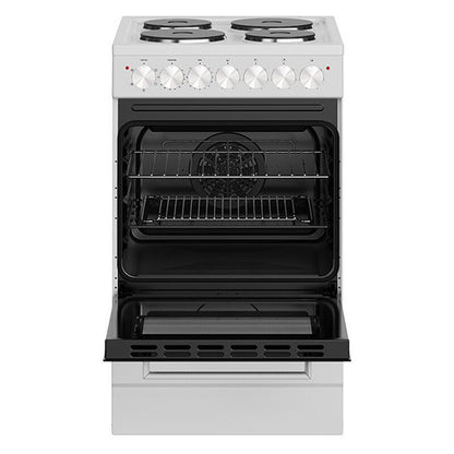 Euromaid 50cm Freestanding Oven with 4-Zone Hotplate Cooktop - White