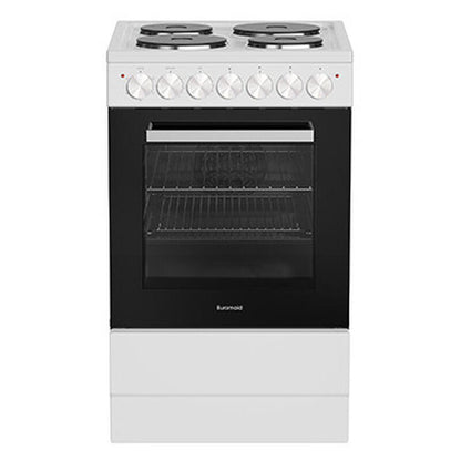 Euromaid 50cm Freestanding Oven with 4-Zone Hotplate Cooktop - White