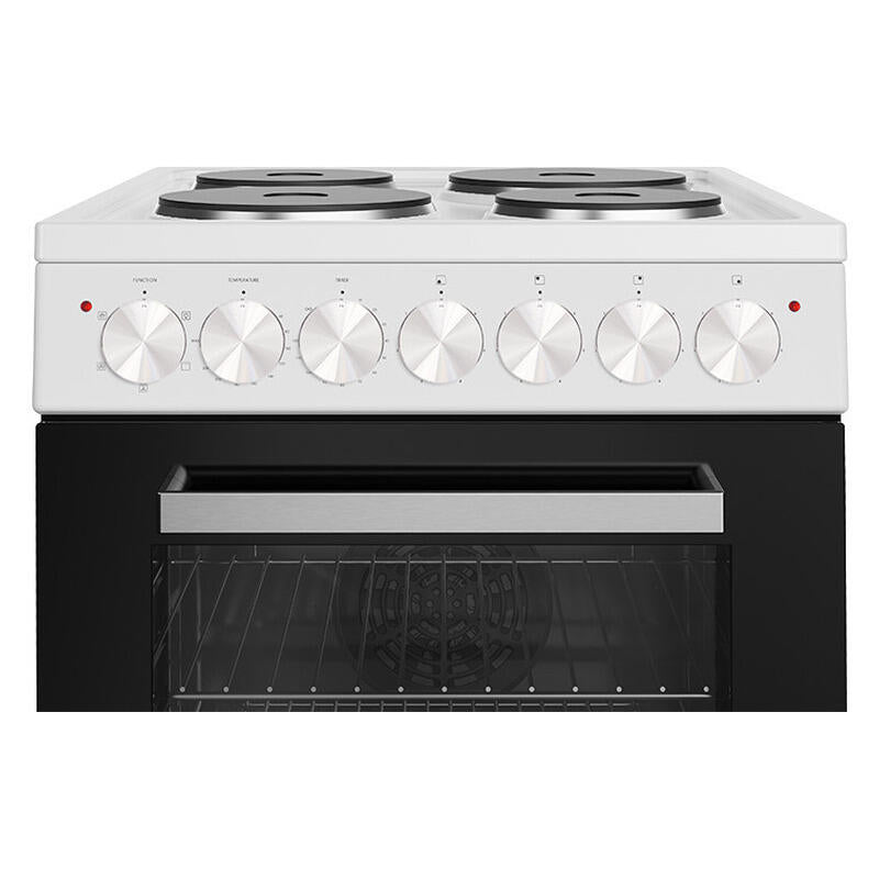 Euromaid 50cm Freestanding Oven with 4-Zone Hotplate Cooktop - White