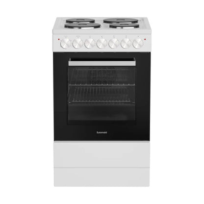 Euromaid 50cm Freestanding Oven with 4-Zone Hotplate Cooktop - White