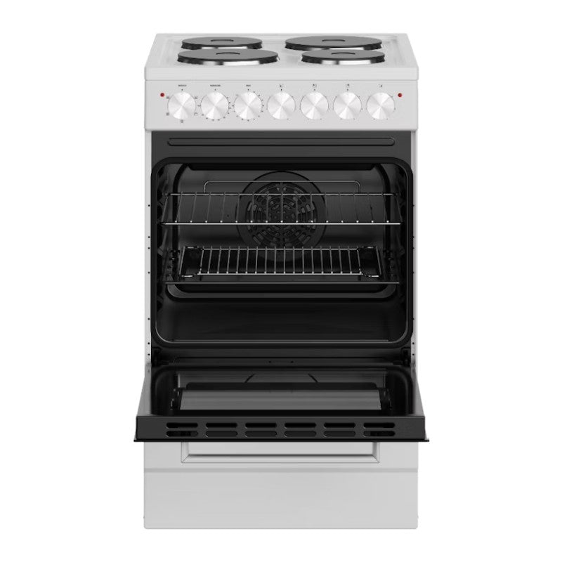 Euromaid 50cm Freestanding Oven with 4-Zone Hotplate Cooktop - White