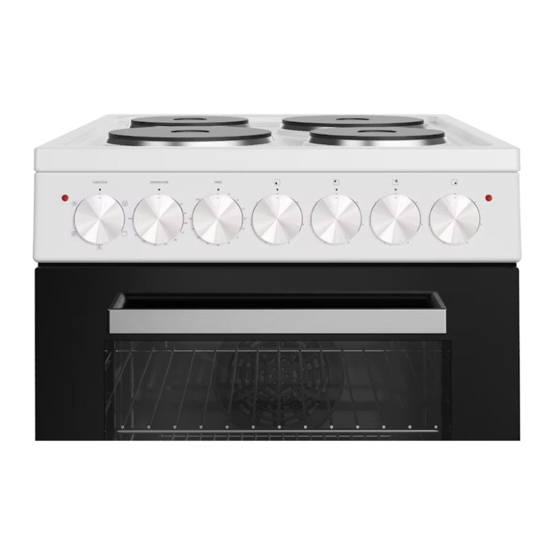 Euromaid 50cm Freestanding Oven with 4-Zone Hotplate Cooktop - White