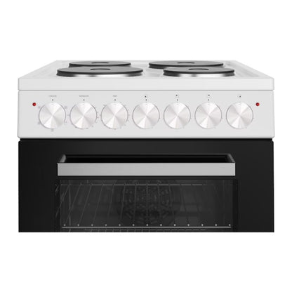 Euromaid 50cm Freestanding Oven with 4-Zone Hotplate Cooktop - White