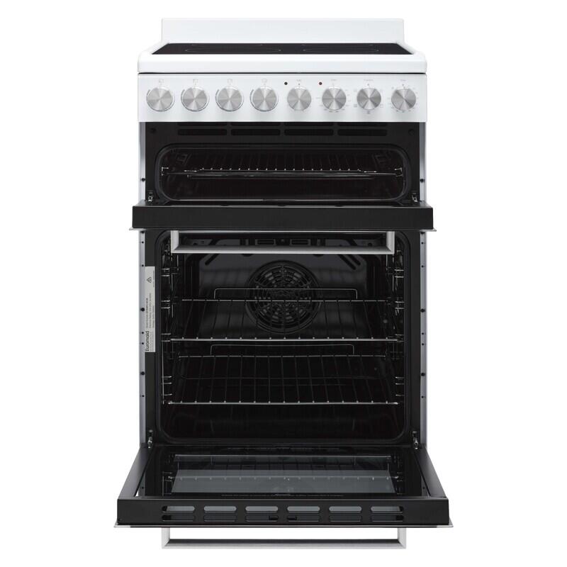 Euromaid 54cm Freestanding Oven with 4-Zone Electric Cooktop - White