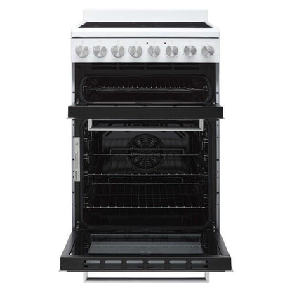 Euromaid 54cm Freestanding Oven with 4-Zone Electric Cooktop - White