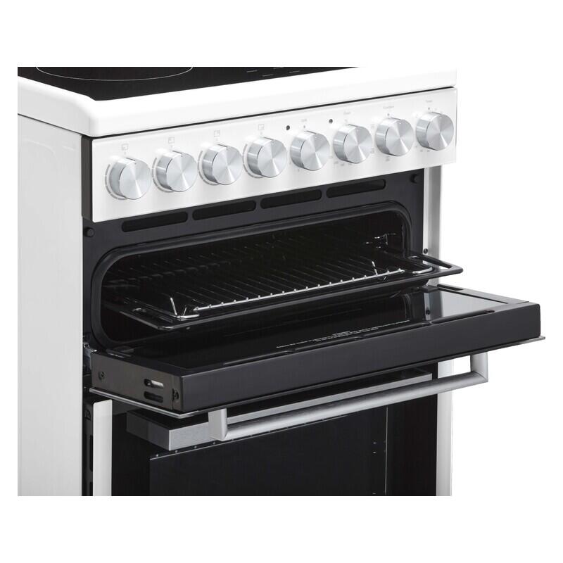 Euromaid 54cm Freestanding Oven with 4-Zone Electric Cooktop - White