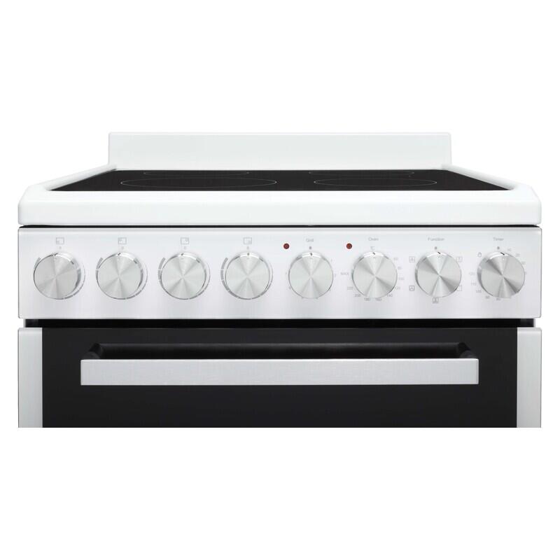 Euromaid 54cm Freestanding Oven with 4-Zone Electric Cooktop - White