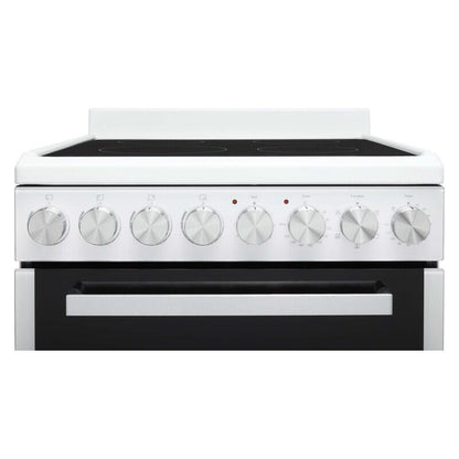 Euromaid 54cm Freestanding Oven with 4-Zone Electric Cooktop - White