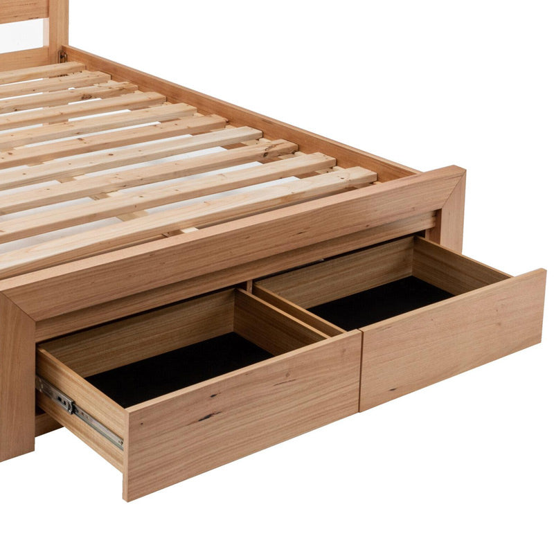 Eva 4 Piece King Timber Bedroom Suite - Messmate/Natural