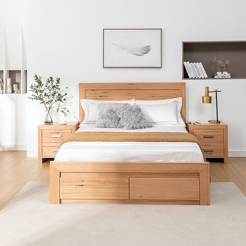 Eva 4 Piece King Timber Bedroom Suite - Messmate/Natural