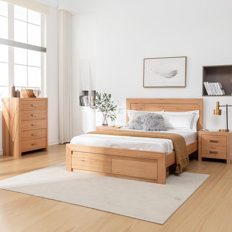 Eva 4 Piece Queen Timber Bedroom Suite - Messmate/Natural