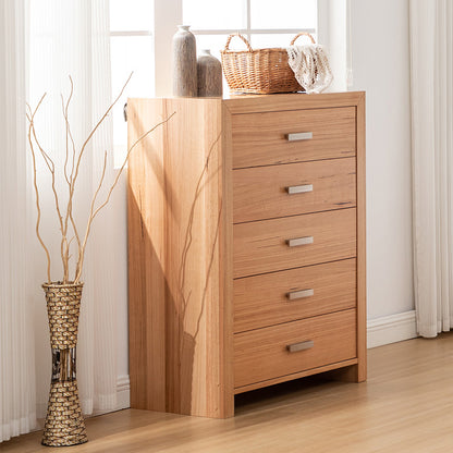 Eva 4 Piece Queen Timber Bedroom Suite - Messmate/Natural