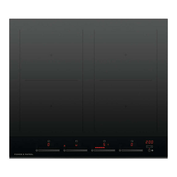 Fisher & Paykel 60cm 4-Zone Induction Cooktop with SmartZone - Black Glass (Series 7)
