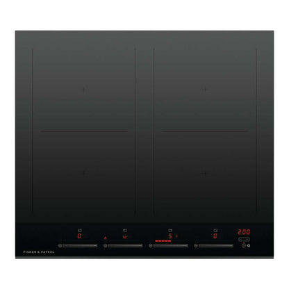 Fisher & Paykel 60cm 4-Zone Induction Cooktop with SmartZone - Black Glass (Series 7)