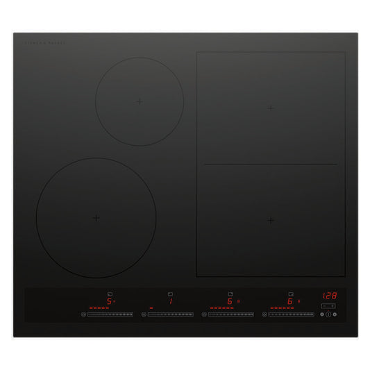 Fisher & Paykel 60cm 4 Zone Induction Cooktop: Smart Zone - Black (Series 7)