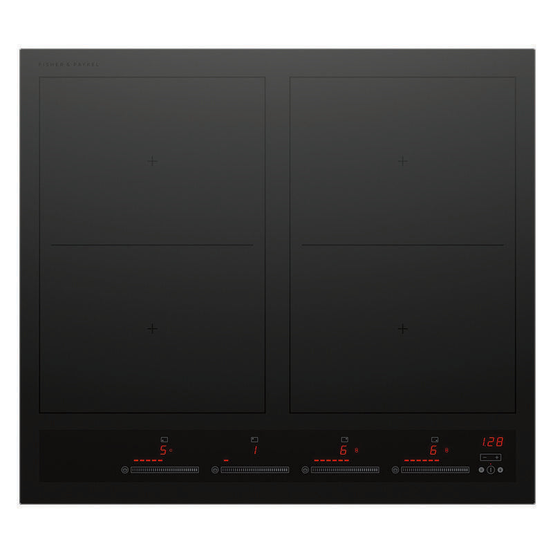Fisher & Paykel 60cm 4 Zone Induction Cooktop with 2 SmartZones - Black Glass (Series 7)