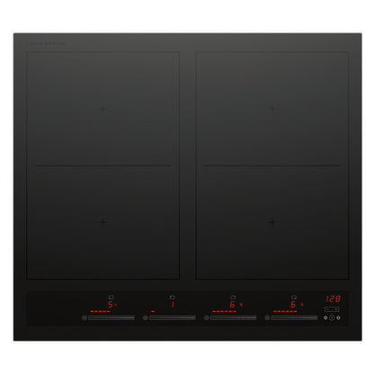 Fisher & Paykel 60cm 4 Zone Induction Cooktop with 2 SmartZones - Black Glass (Series 7)