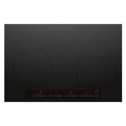 Fisher & Paykel 80cm 4 Zone Induction Cooktop: Smart Zone (Series 7) - Black
