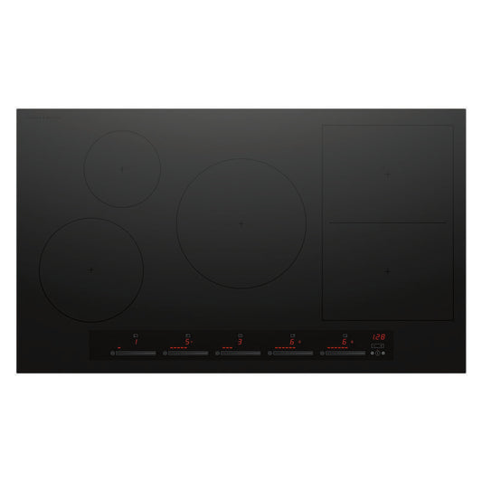 Fisher & Paykel 90cm 5 Zone Induction Cooktop: Smart Zone (Series 7) - Black