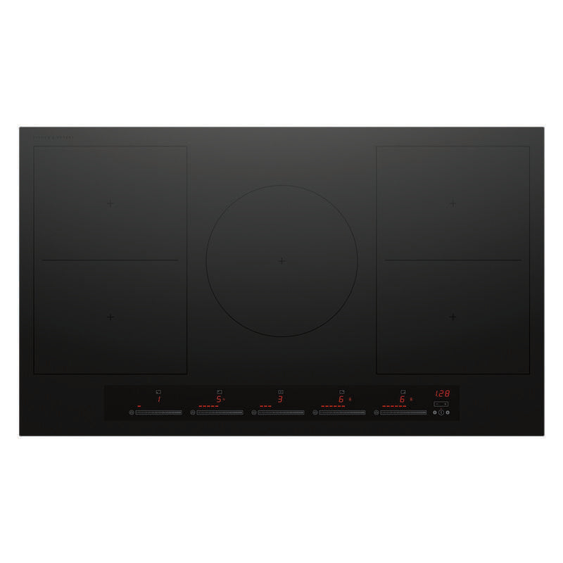 Fisher & Paykel 90cm 5 Zone Induction Cooktop with 2 SmartZones - Black Glass (Series 7)