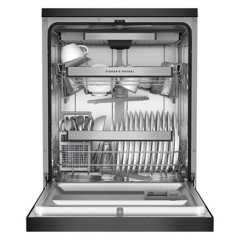 Fisher & Paykel 15 Place Setting Freestanding Dishwasher - (Contemporary/Series 7) - Black Stainless Steel