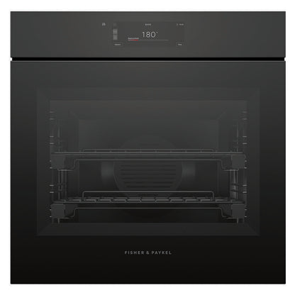 Fisher & Paykel 60cm Minimal Handleless Pyrolytic Oven - Black Glass (Series 11)