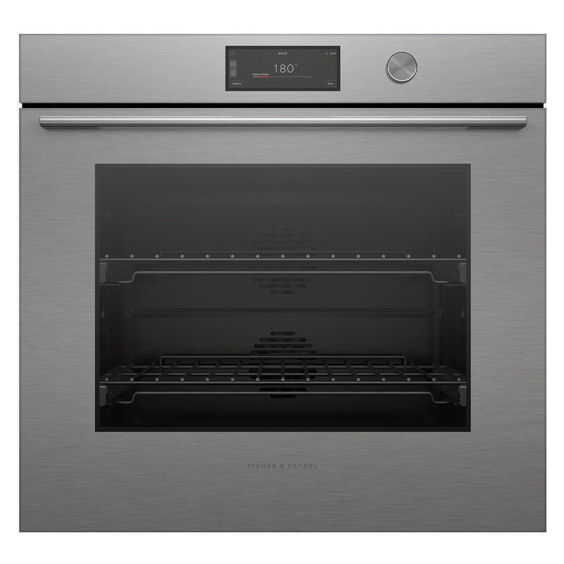 Fisher & Paykel 76cm Contemporary Pyrolytic Oven - Brushed Silver Glass (Series 9)