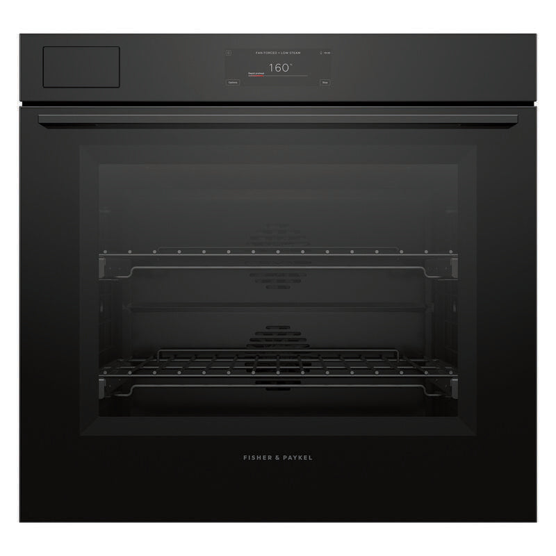 Fisher & Paykel 76cm Pyrolytic Built-In Steam Assist Oven with 17 Functions - Black Glass (Minimal - Series 11)
