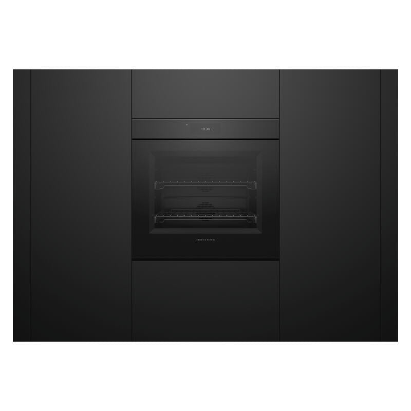 Fisher & Paykel 76cm Handleless Pyrolytic Built-In Oven with 13 Functions - Black Glass (Minimal - Series 9)