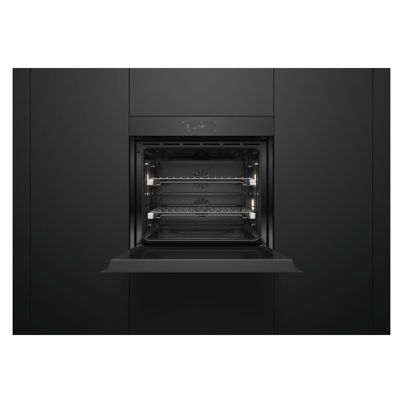 Fisher & Paykel 76cm Handleless Pyrolytic Built-In Oven with 13 Functions - Black Glass (Minimal - Series 9)