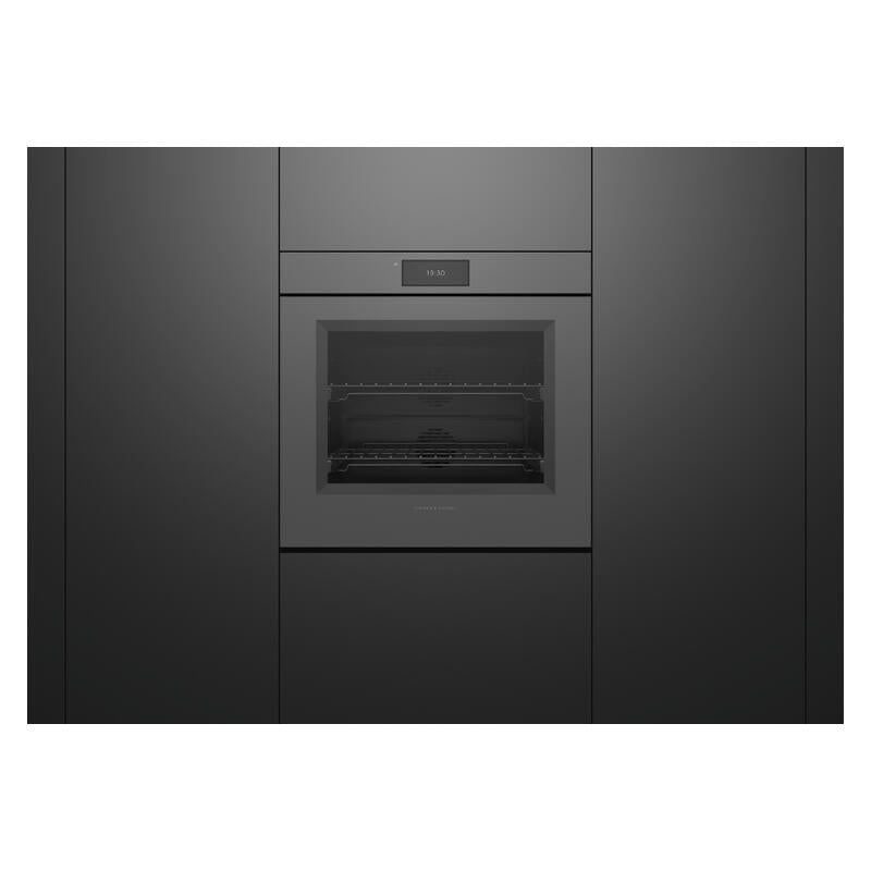 Fisher & Paykel 76cm Handleless Pyrolytic Built-In Oven with 13 Functions - Grey Glass (Minimal - Series 9)
