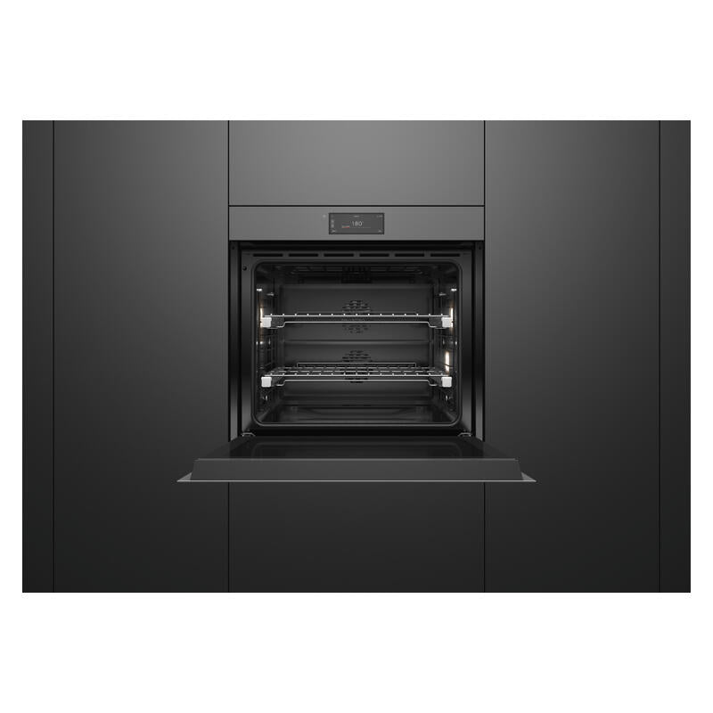 Fisher & Paykel 76cm Handleless Pyrolytic Built-In Oven with 13 Functions - Grey Glass (Minimal - Series 9)
