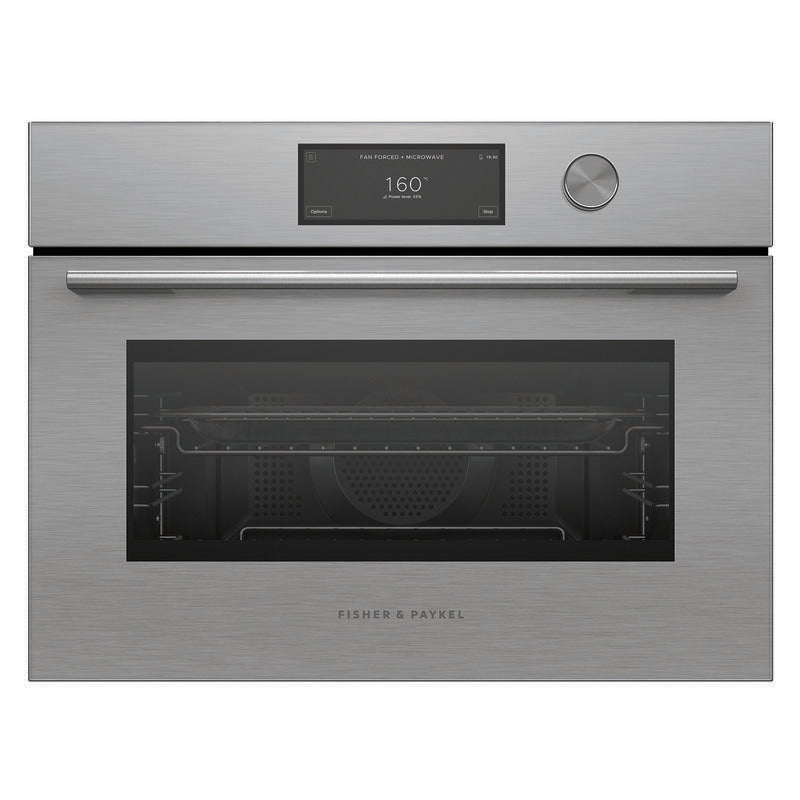 Fisher & Paykel 60cm Contemporary Compact Combi-Microwave Oven - Brushed Silver Glass (Series 9)