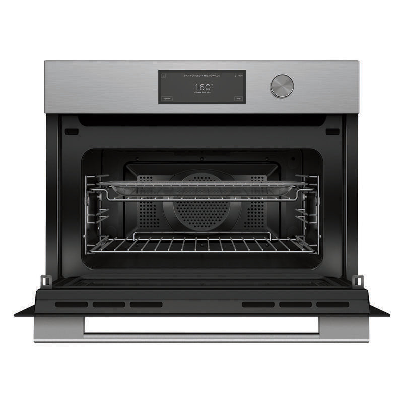 Fisher & Paykel 60cm Contemporary Compact Combi-Microwave Oven - Brushed Silver Glass (Series 9)