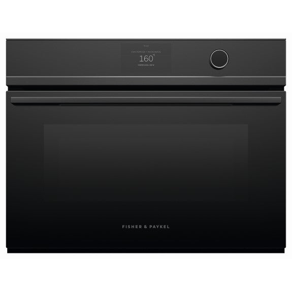 Fisher & Paykel 60cm Compact Built-In Combination Microwave Oven with 22 Functions - Black (Contemporary Series 9)