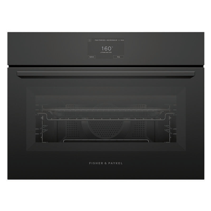 Fisher & Paykel 60cm Minimal Compact Combi-Microwave Oven - Black Glass (Series 7)