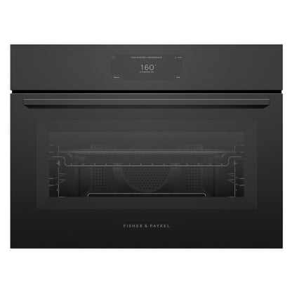 Fisher & Paykel 60cm Minimal Compact Combi-Microwave Oven - Black Glass (Series 9)