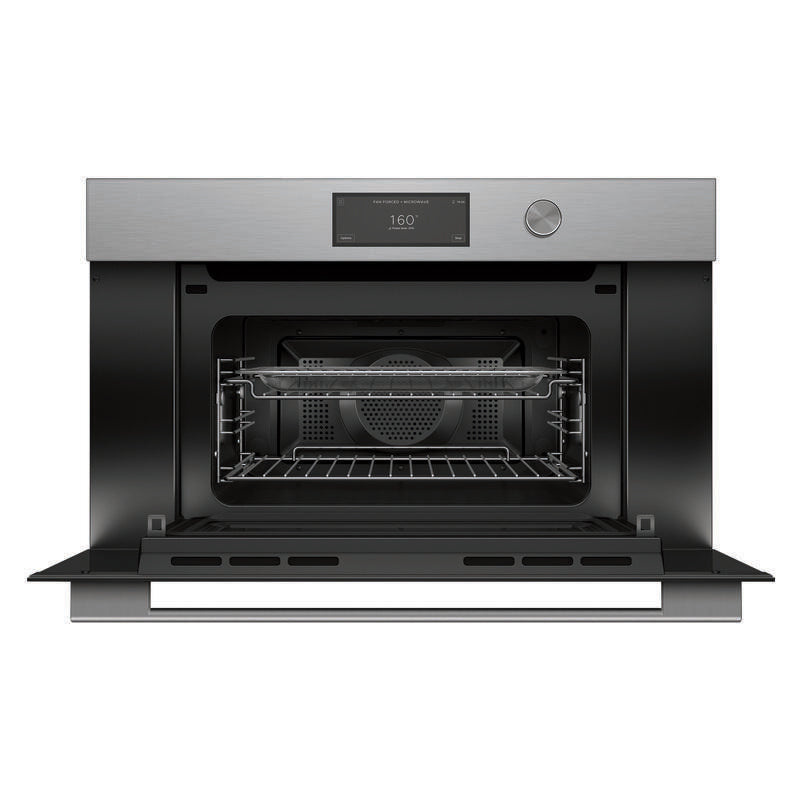 Fisher & Paykel 76cm Contemporary Combi-Microwave Oven - Brushed Silver Glass (Series 9)