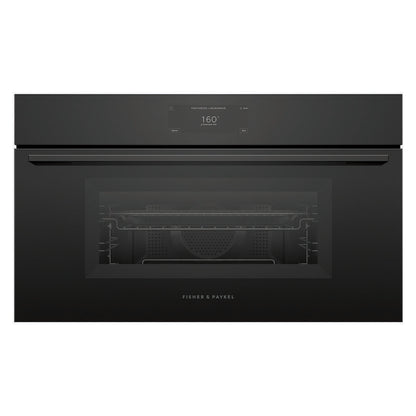 Fisher & Paykel 76cm Built-In Compact Combination Microwave Oven with 17 Functions - Black Glass (Minimal - Series 9)