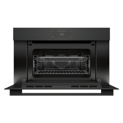 Fisher & Paykel 76cm Built-In Compact Combination Microwave Oven with 17 Functions - Black Glass (Minimal - Series 9)
